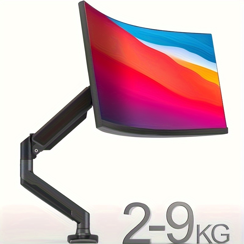 Brazo de monitor doble, soporte de escritorio ajustable para monitor de 13  a 32 pulgadas, altura ajustable, capacidad de peso de hasta 22 libras