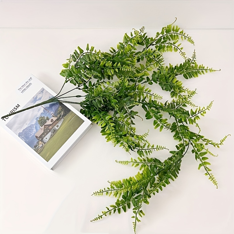 Artificial Plants Hanging Vines Ferns Outdoor Uv Resistant Fake Hanging  Plant Faux Hanging Boston Fern Flowers Vine Plastic Plants For Wall Indoor  Hanging Baskets Wedding Garland Decor - Temu