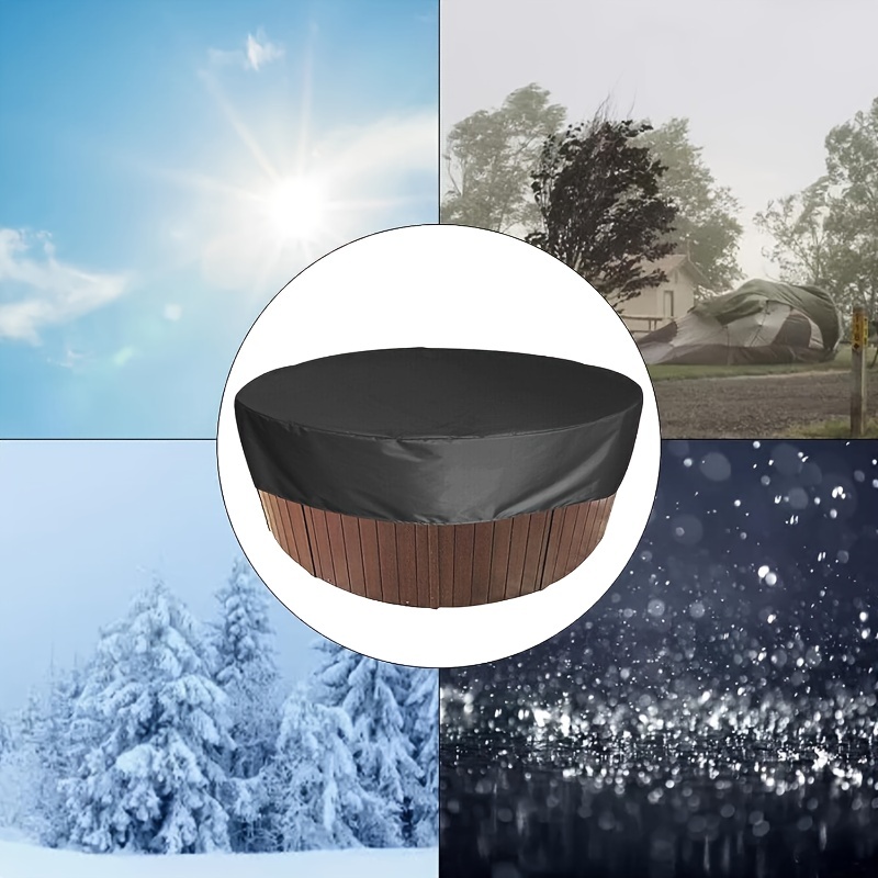 Round Hot Tub Spa Cover Waterproof UV Protection Windproof