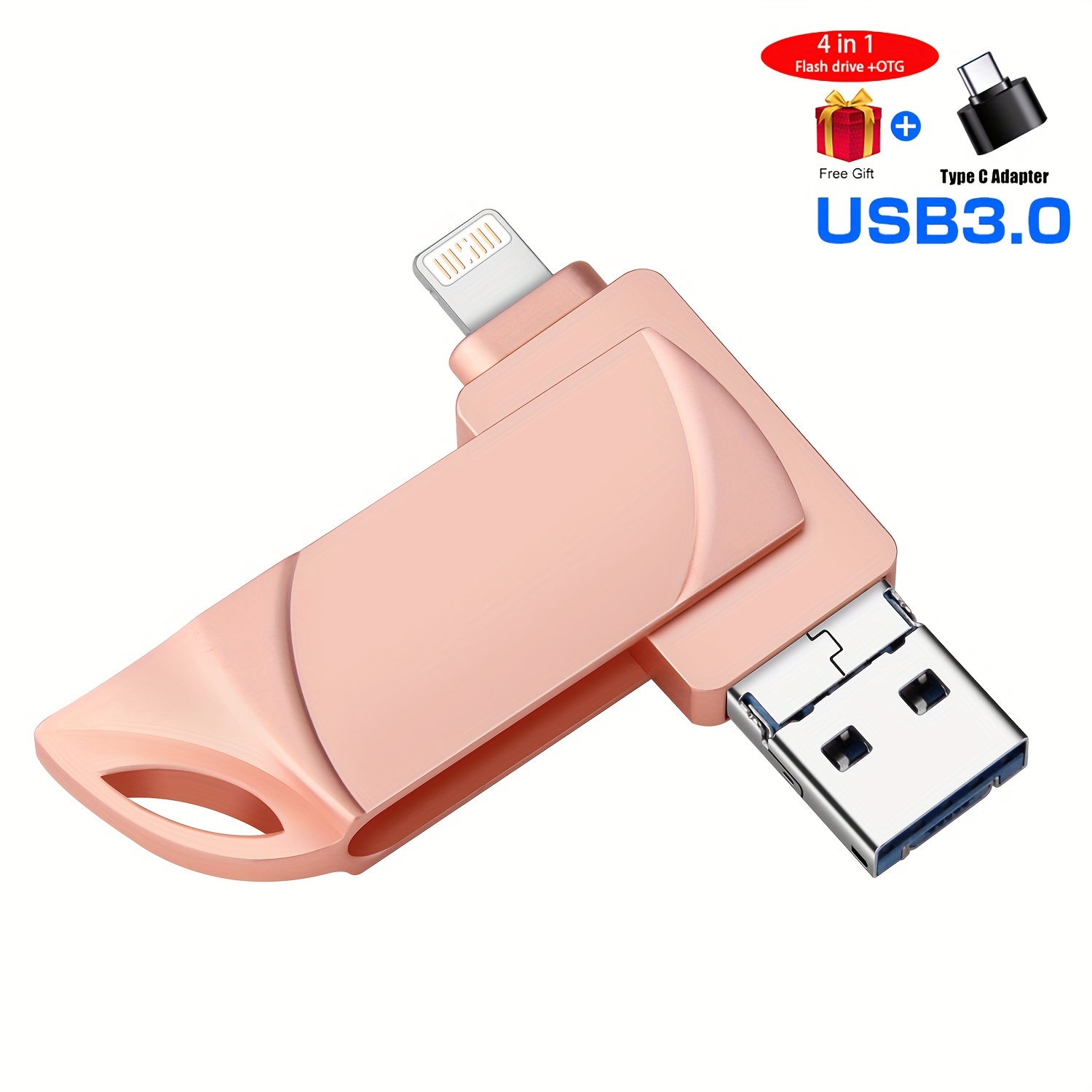 1TB 512GB USB 3.0 Flash Drive Memory Stick Type C 4in1 For iPhone