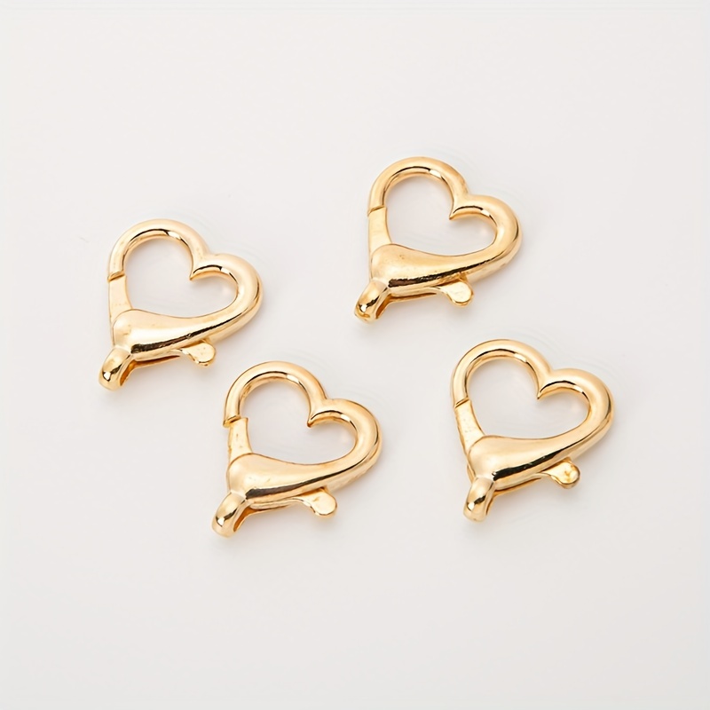 Gold Heart Keychain Pendant Clip lobster clasp Heart Shape DIY Accessories