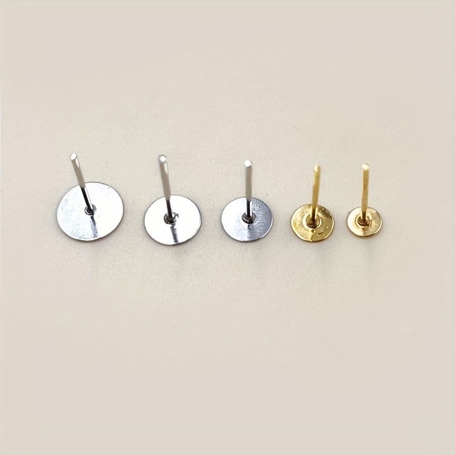 Hypoallergenic Surgical Stainless Steel Stud Earrings Hooks, 8 Mm Blank Earring  Hooks, DIY Earrings, DIY Jewelry 