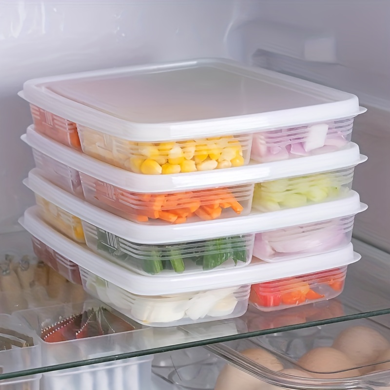 4 Grids Food Fruit Storage Box Portable Compartment Refrigerator