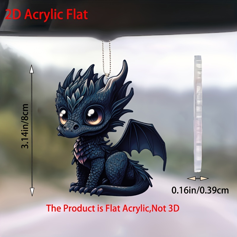 1 Stück 2d Magic Black Dragon Auto innenraum anhänger Acryl - Temu Austria