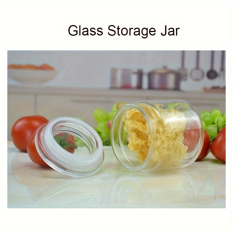 Biscuit Jars, Glass Jar With Lid, Glass Food Jar With Lids, Glass Food  Storage Container, Glass Canisters With Airtight Lids For Flour, Pasta,  Candy, Nuts And Tea, Kitchen Supplies - Temu