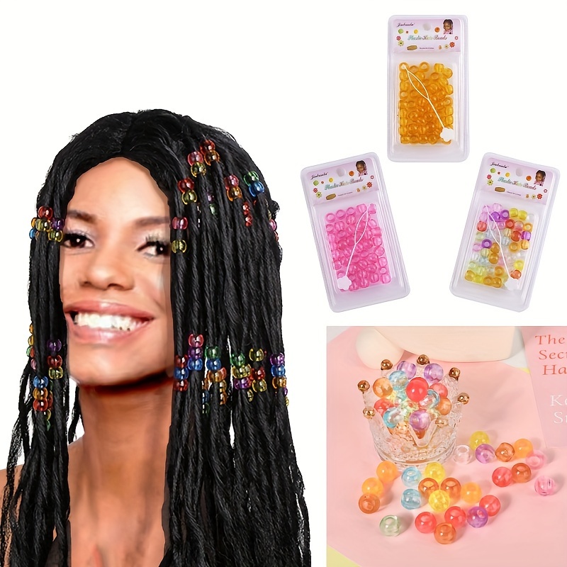 100PCS Hair Braid Beads Antique Dreads Decoration Pendants Clear African Hair  Bead Large Hole Hair Beads