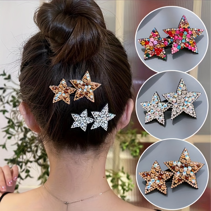 Pack of 2 large glittery hair clips - Hair Accessories - ACCESSORIES -  Woman 
