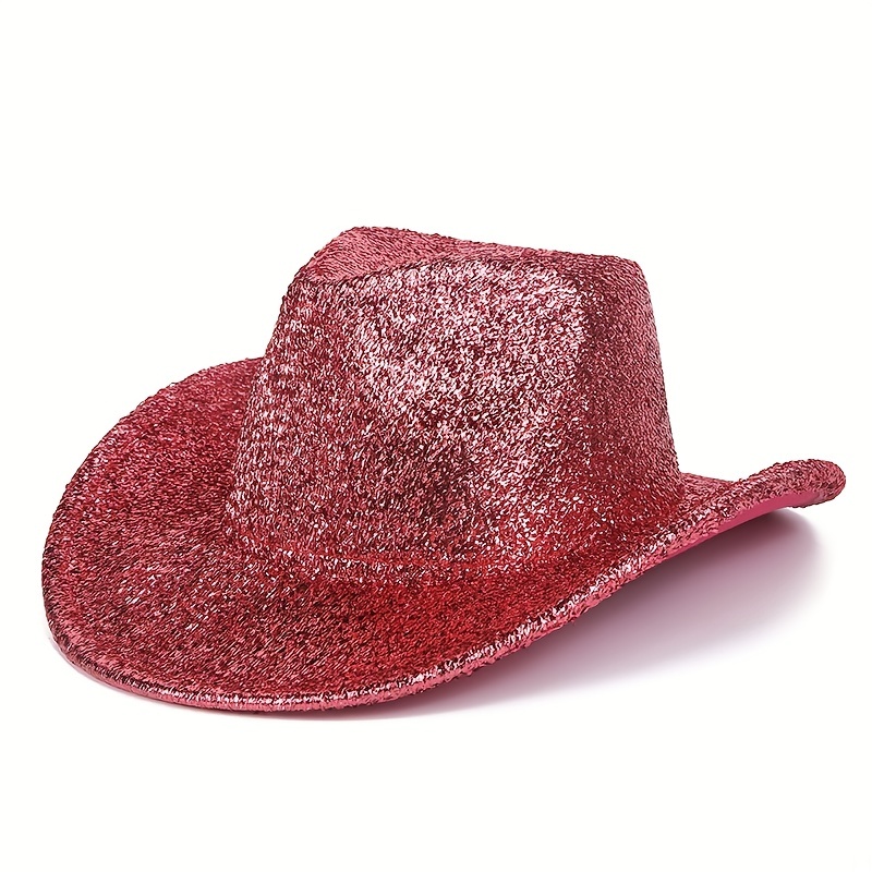 Sparkling Glitter Cowboy Hat Lightweight Soft Top Hat - Temu