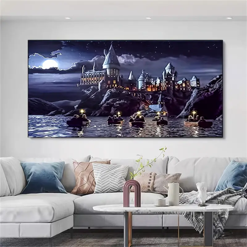 5d Diy Large Diamond Painting Kits Dark Castle By The Searound Full Diamond  Art Kits Picture By Number Kits For Wall Decor Gifts - Temu Mexico