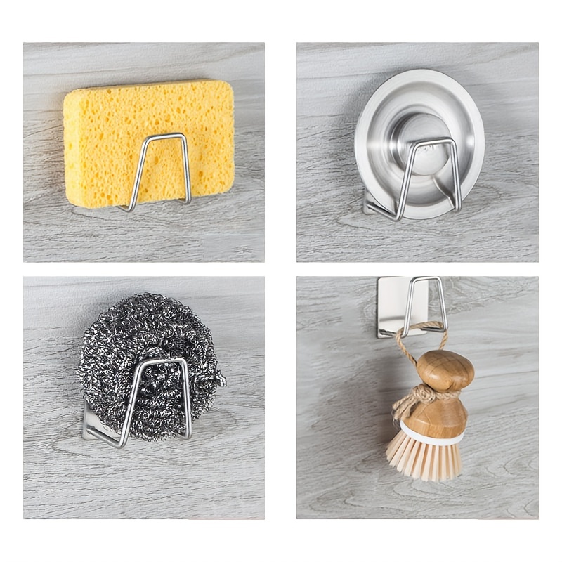 Wall Mount Sponge Holder Stainless Steel Sink Drain Rack