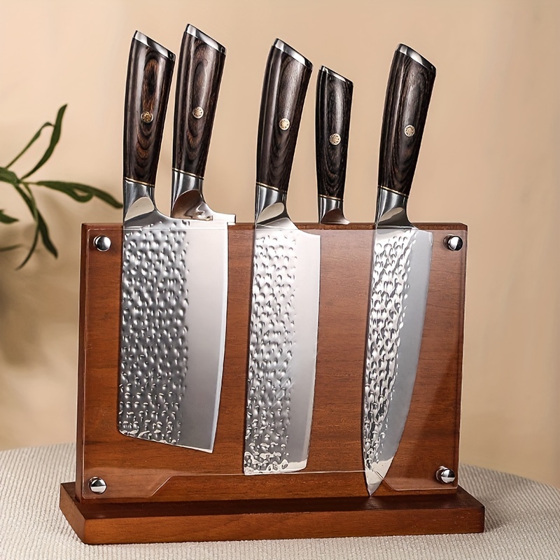 Home Magnetic Knife Block Holder Rack Magnetic Stands With Strong Enhanced  Magnets Multifunctional Storage Knife Holder, Kitchen Supplies - Temu