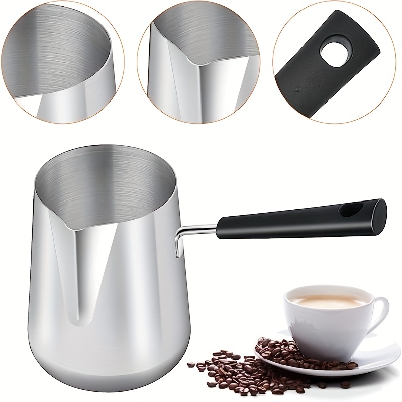 Stainless Steel Turkish Coffee Pot with Pouring Spout