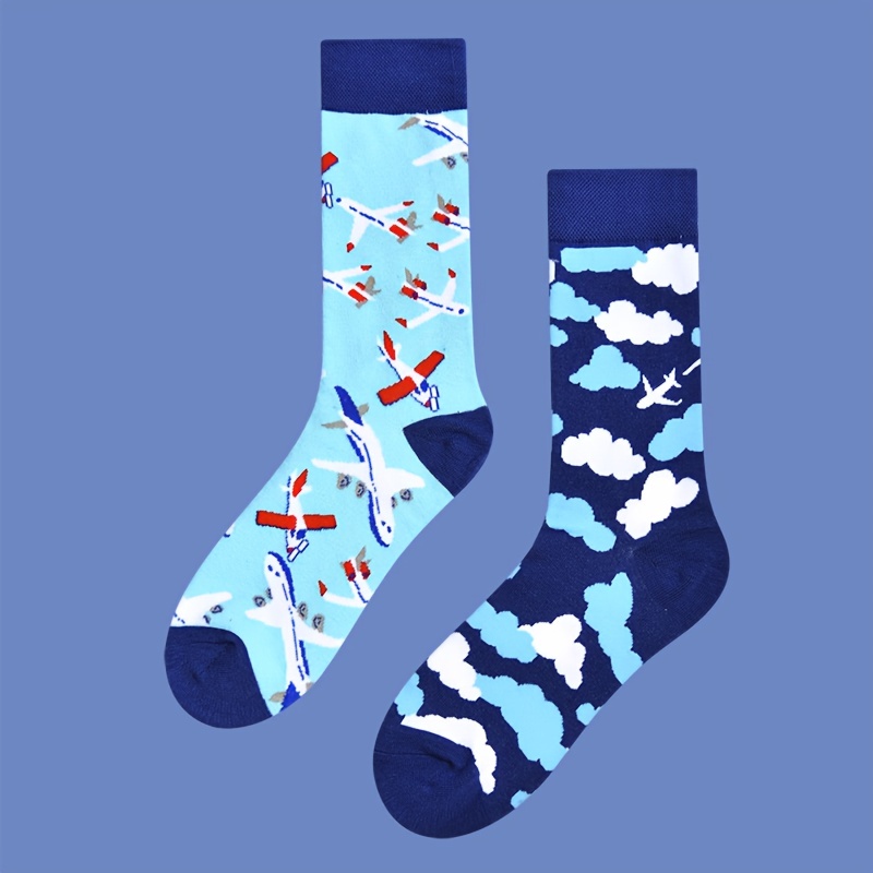 Cartoon socks. Bundle of socks with textures and patterns