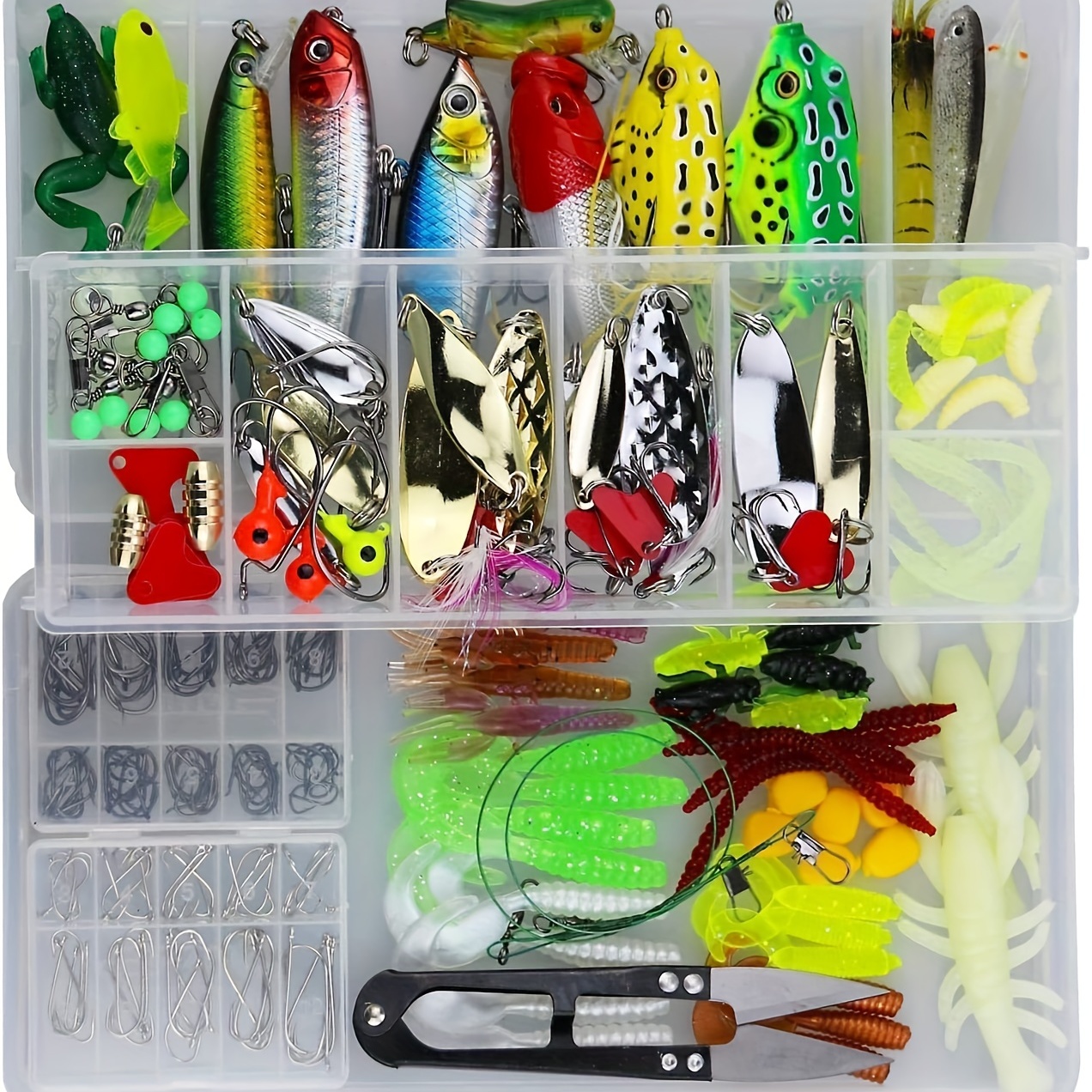Soft Plastic Fishing Lures Kit Bass Hook Slot Freshwater - Temu