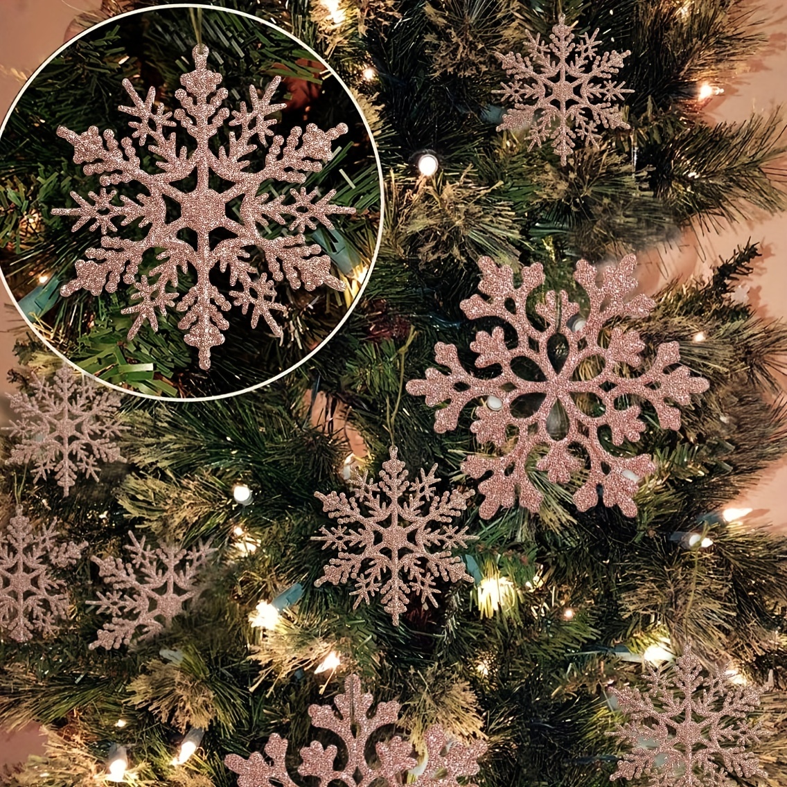 Plastic Silver Snowflake Decorations Christmas And Winter - Temu