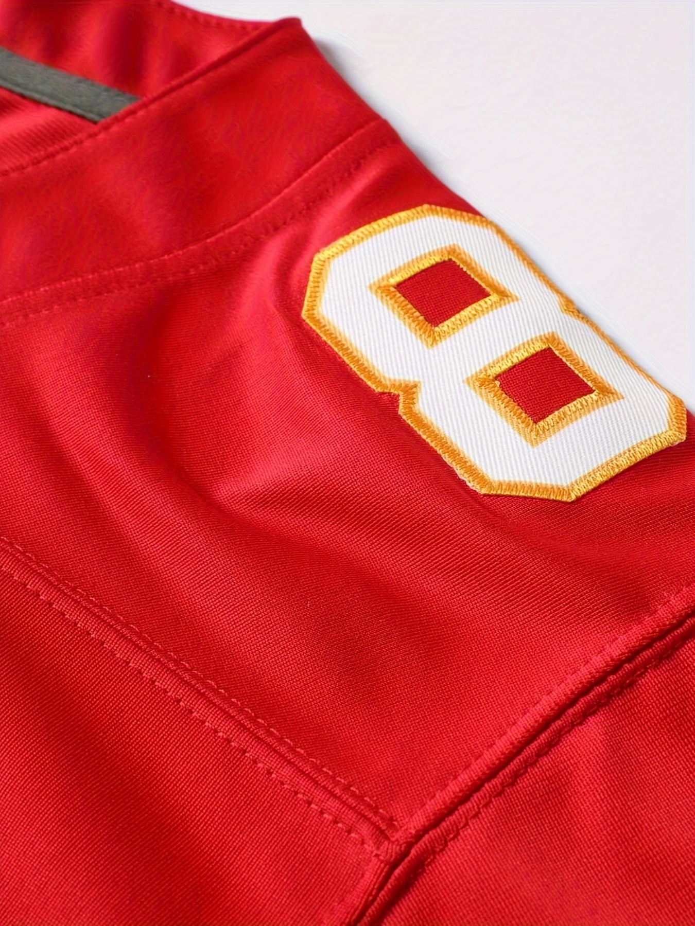 Camiseta Fútbol Americano Roja Hombre Número #80 Uniforme - Temu Chile