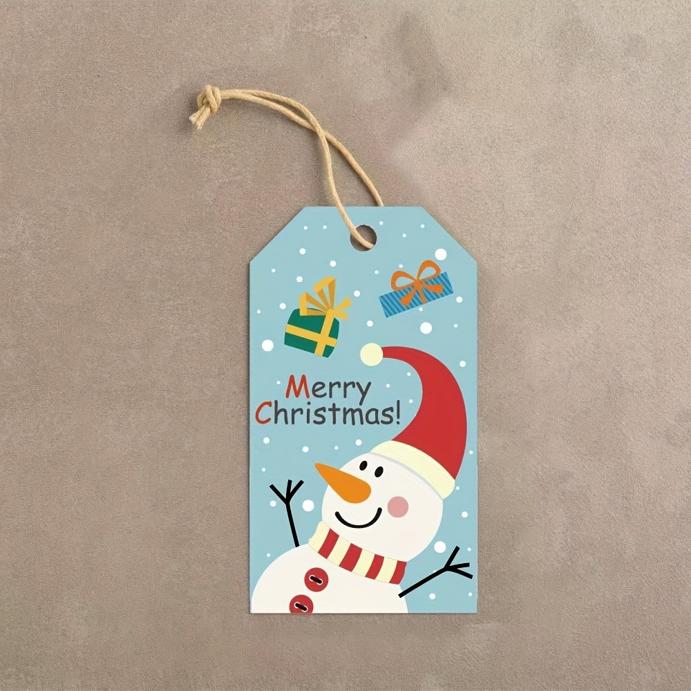 Keimprove 48 Pcs Christmas Gift Tags with String Christmas Tree Hanging  Ornament Xmas Gift Labels Christmas Theme Design Cardboard Christmas Tags  for Diy Xmas Holiday Present Wrap Decoration 