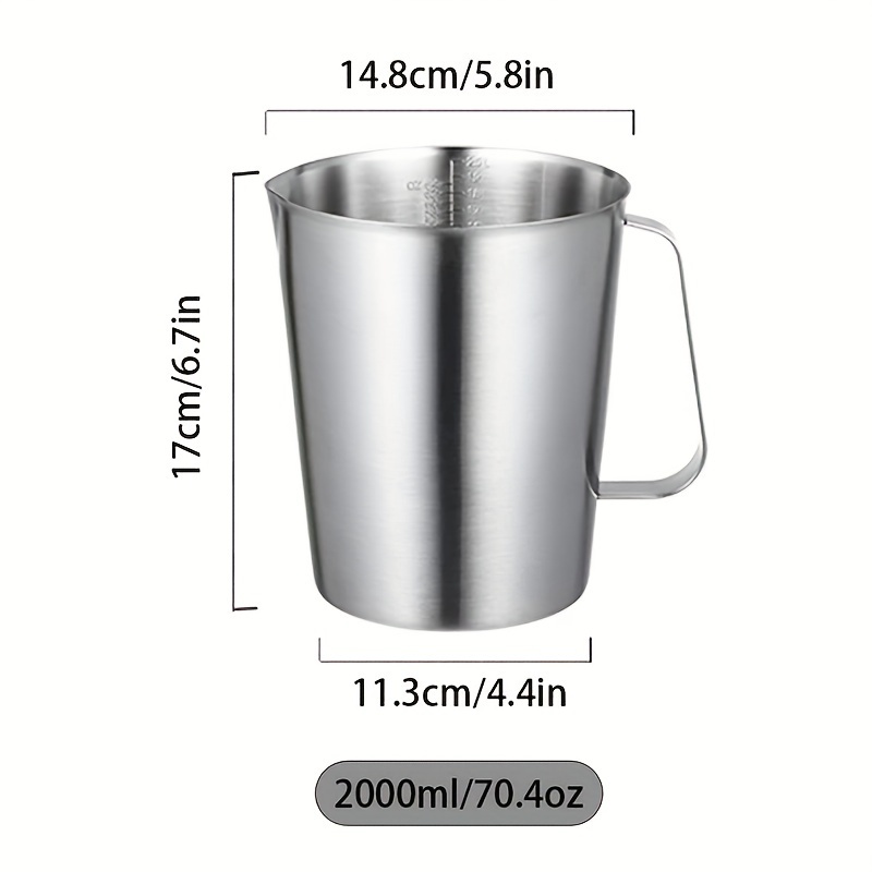 Measuring Cup, Stainless Steel Measuring Cup (17/24/35/52 Ounce