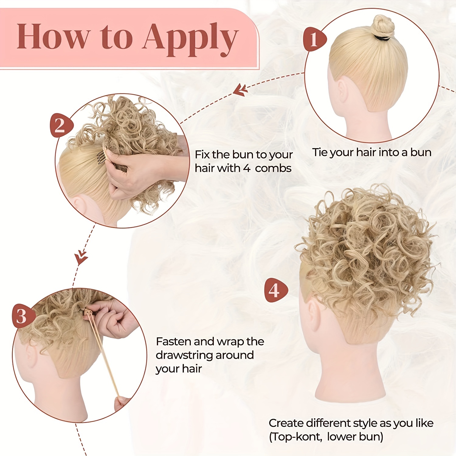 Synthetic Curly Hair Bun Chignon Extensions