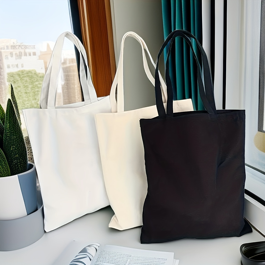 Women DIY Canvas Tote Bag Purse Shopper Shopping Shoulder Bags Reusable  Foldable