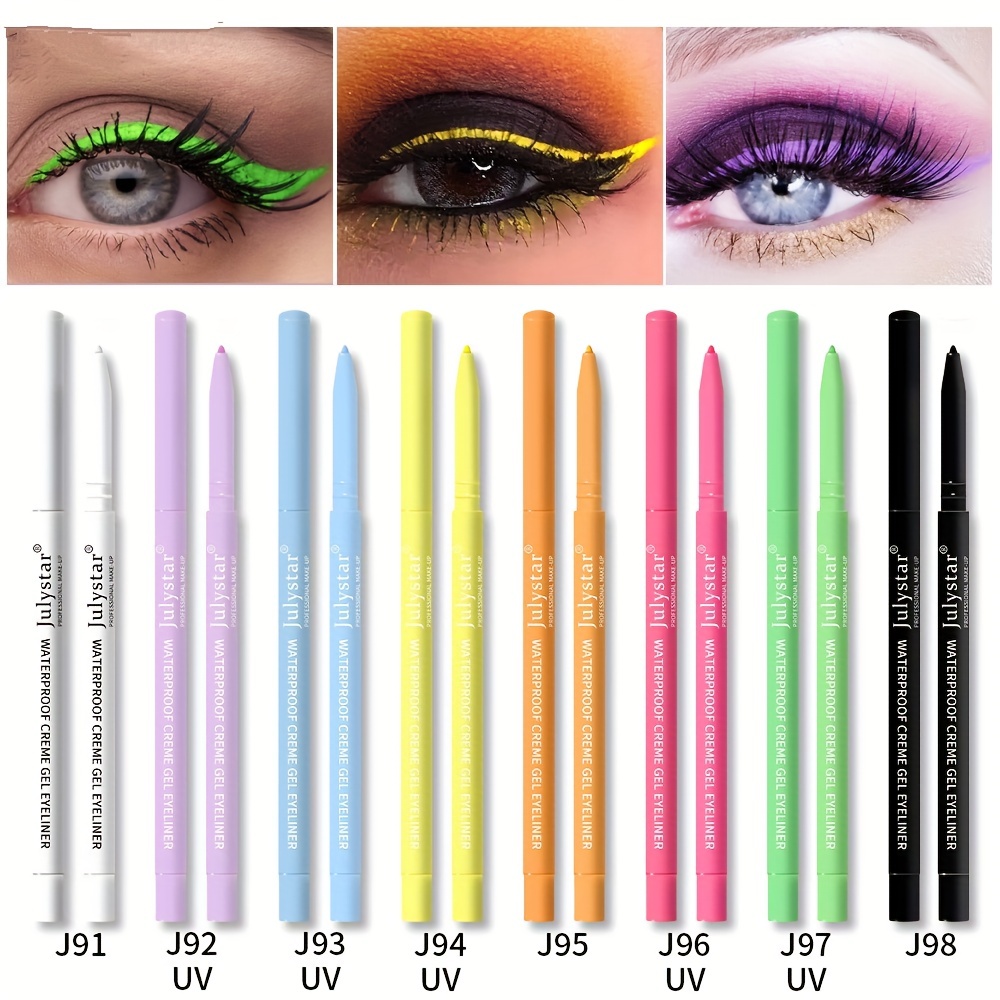 UV Fluorescent Eyeliner Gel Pen Waterproof Smudge Proof Pearly Eyeliner