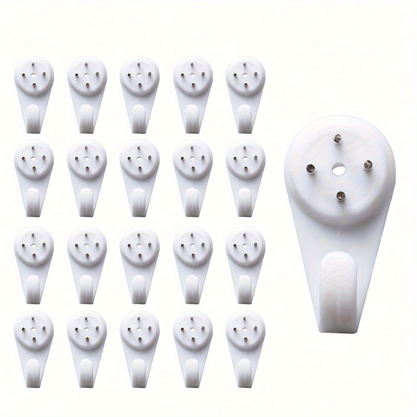 

20pcs Powerful Concrete Hard Wall Drywall Picture Hooks, Non-trace Hanging Hook, Traceless Nail Plastic Wall Hook