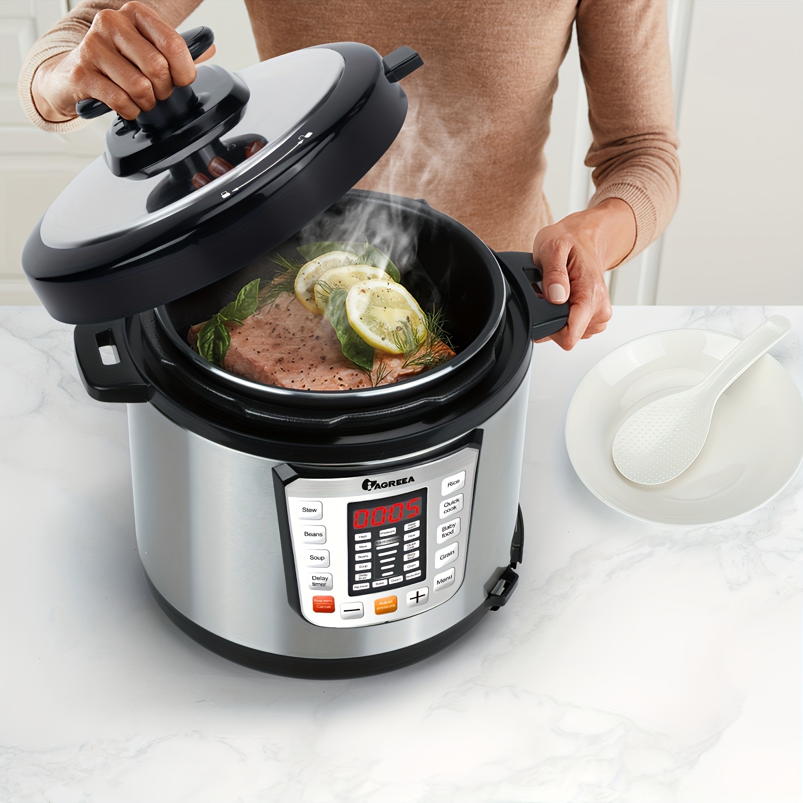 7-in-1 Electric Pressure Cooker Duo, Sterilizer, Slow Cooker, Rice Cooker,  Steamer, Saute, Yogurt Maker, and Warmer