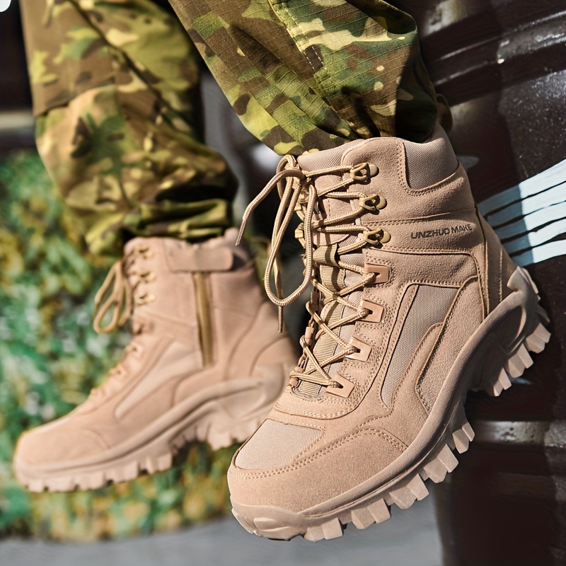 Botas Servicio Hombres, Botas Tácticas, Zapatos Casuales Cordones Caminar, Botas  Militares, Botas Militares Entrenamiento - Calzado Hombre - Temu
