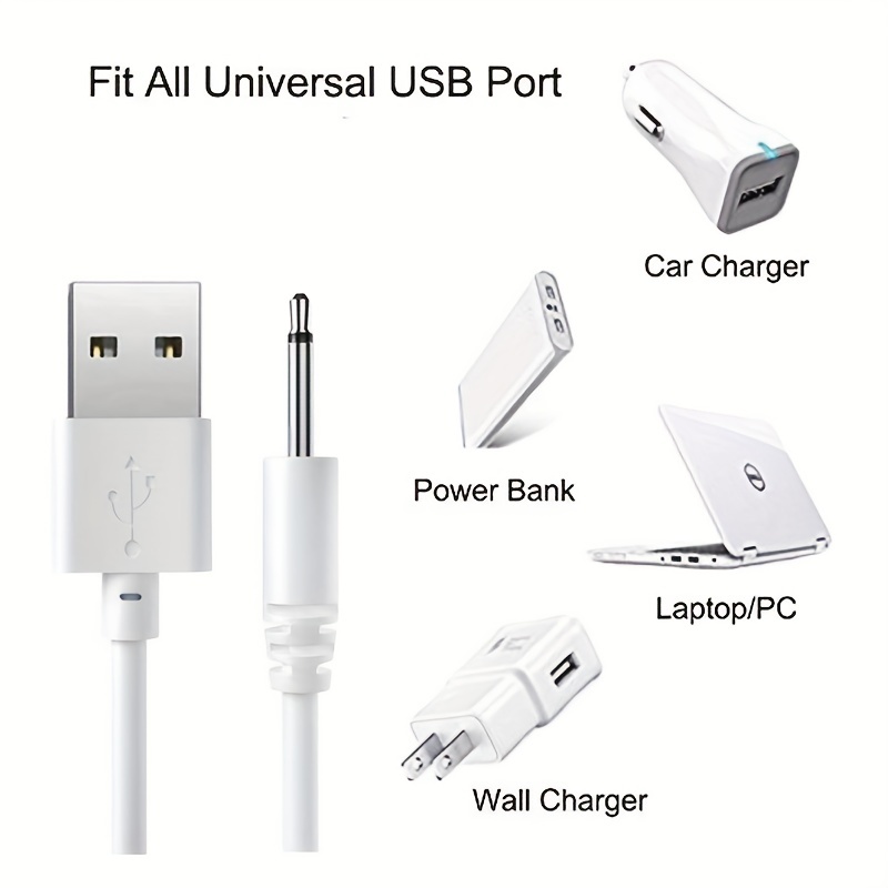 2 Pack 3.3ft DC Jack to USB Charging Cable Adapter