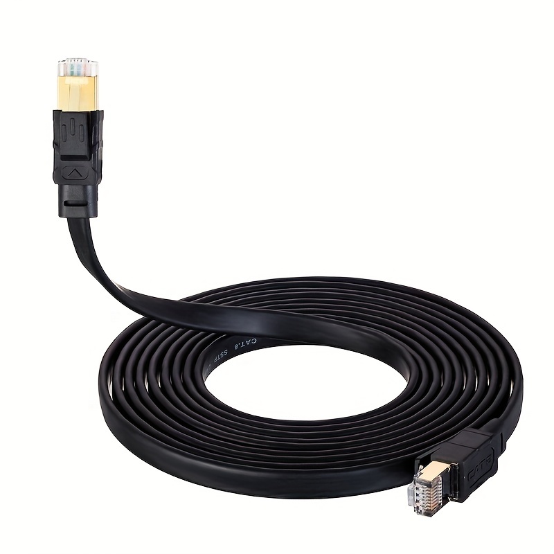 Cat Flat Ethernet Cable Black Temu
