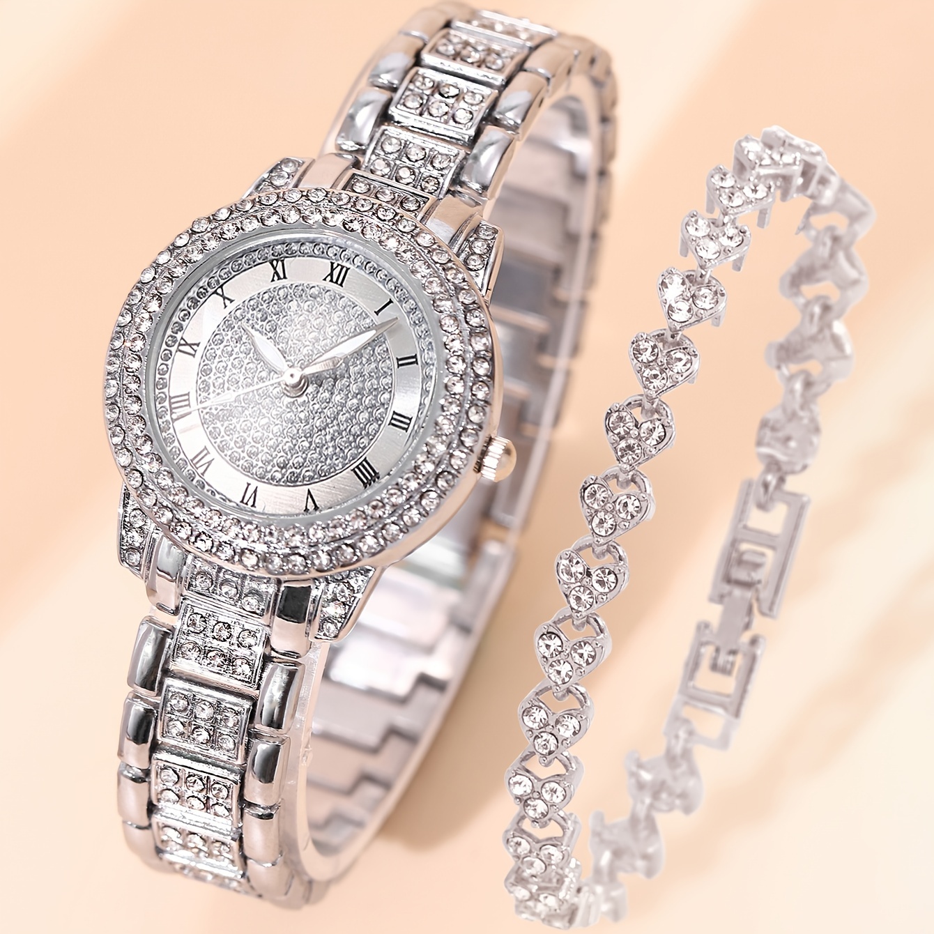 Reloj De Pulsera Para Mujer Oro Lujo De Cristal Relojes Con Diamantes  Relojes