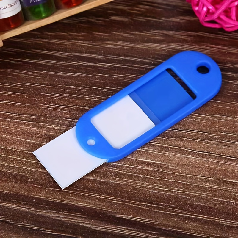 Lind Kitchen 40 unids azul llavero etiqueta etiquetas plástico titular de  llaves e identificador nombre número dirección información etiqueta tarjeta  para llaves ID 2.0x0.9 in : Productos de Oficina 