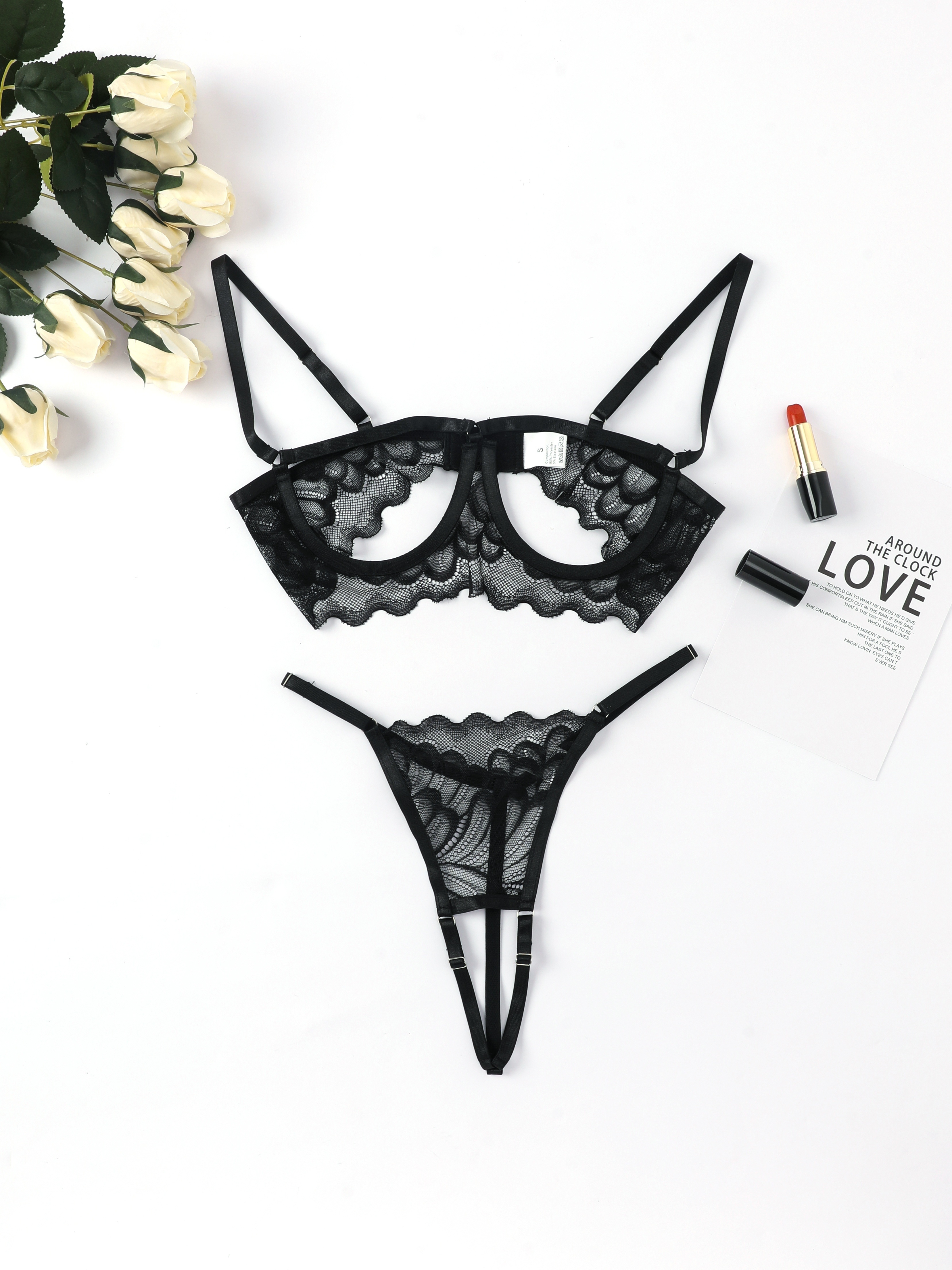 Women's Sexy Black Lace Bralette For Full Bust