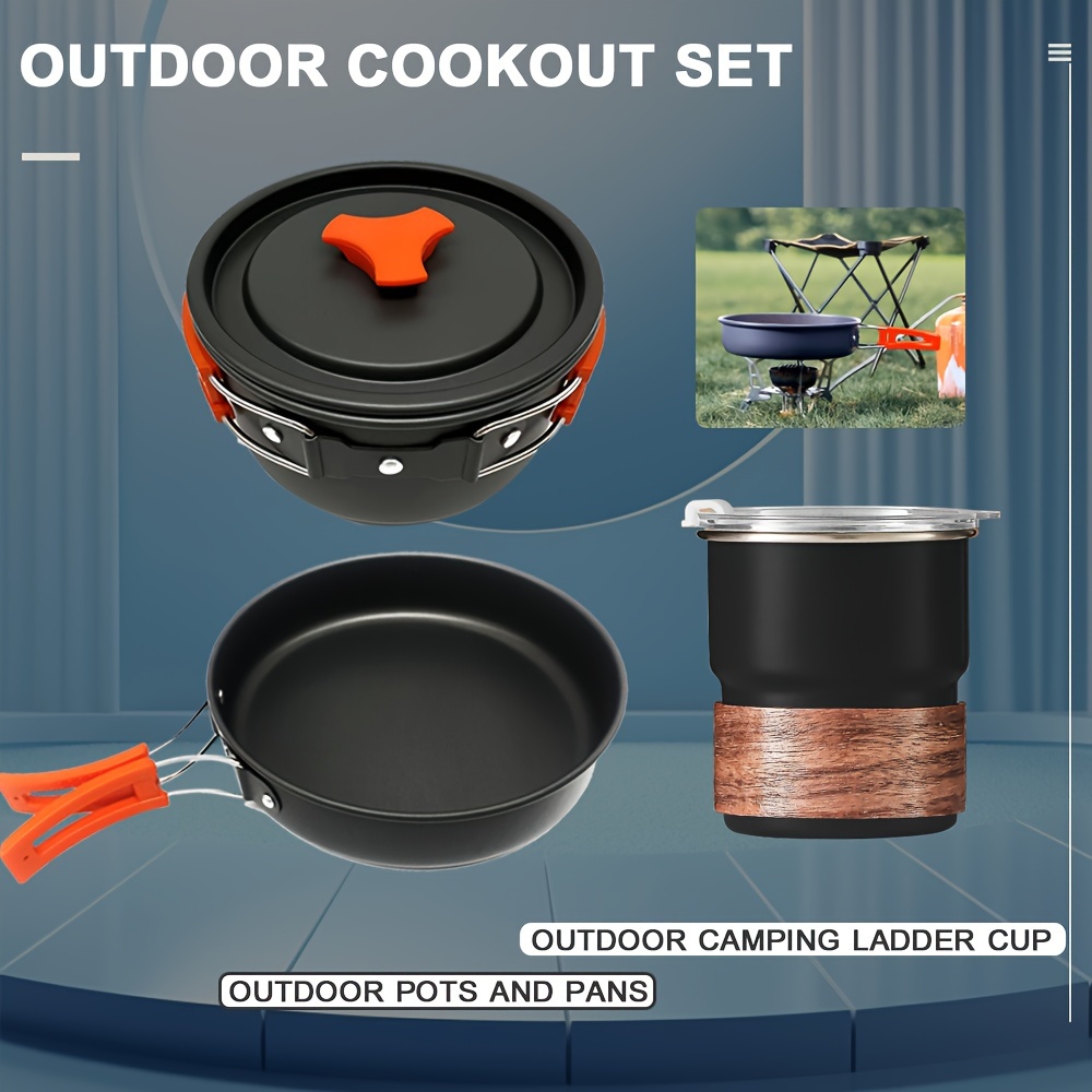 BBQ Pan Lightweight Cookout Wok Portable Non Stick Camping Pan for Hiking  Picnic