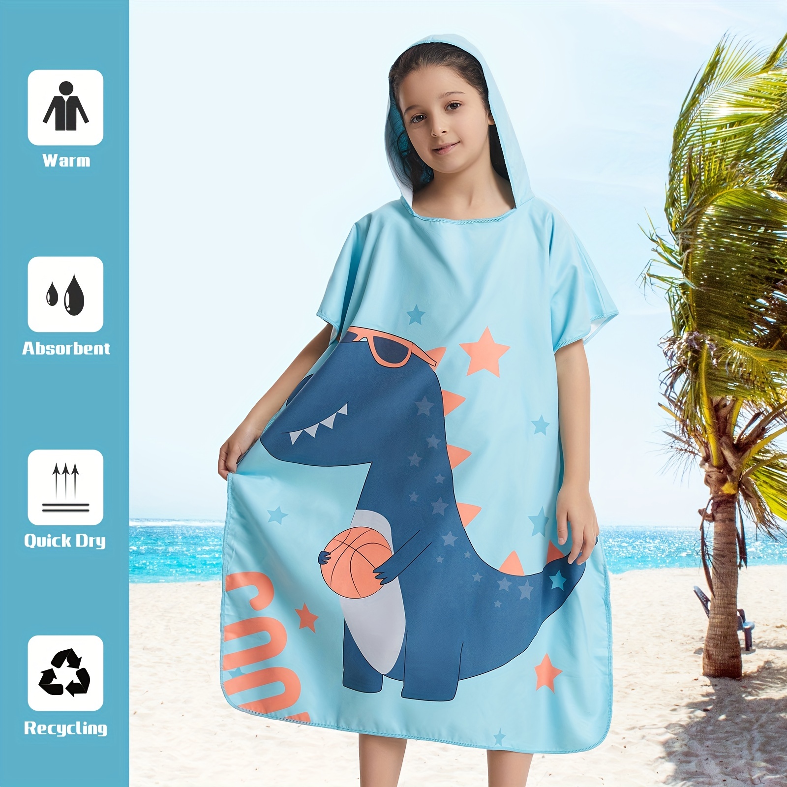 Albornoz Toalla Cambiador Niños Poncho Surf Absorbente - Temu Mexico