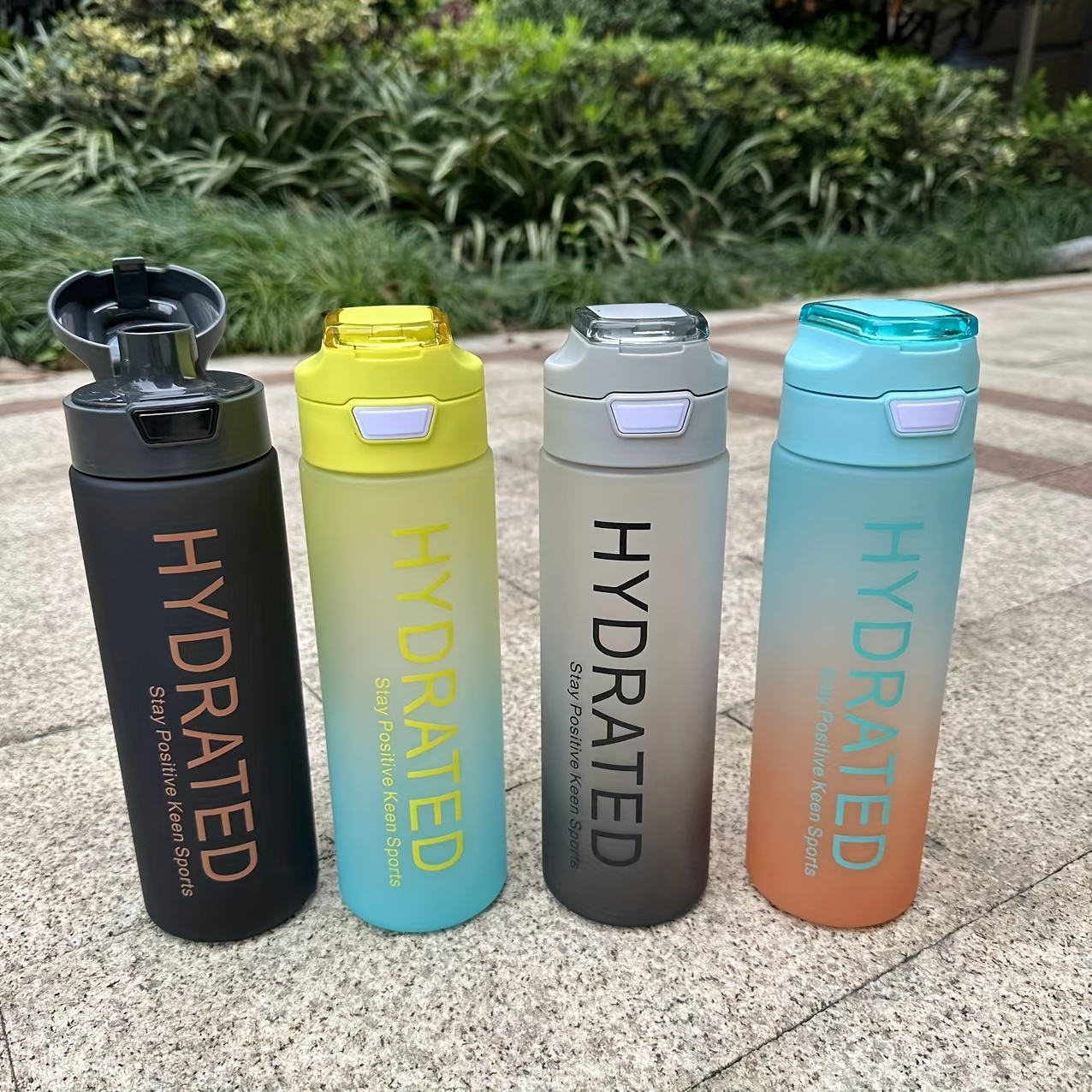 1L Water Bottle with Straw & Time Markings, Sports Water Bottle Leakproof  BPA Train Drinking Bottle for Gym Sport Outdoors