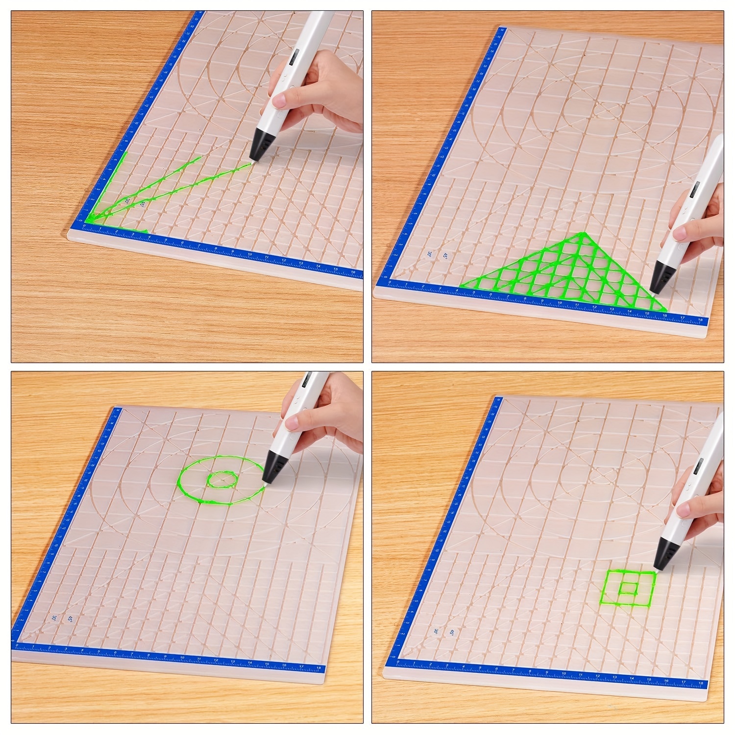 3D Pen Mat 3D Printing Pen Mat Silicone Basic Stencils Templates Pad with 3  Finger Protectors