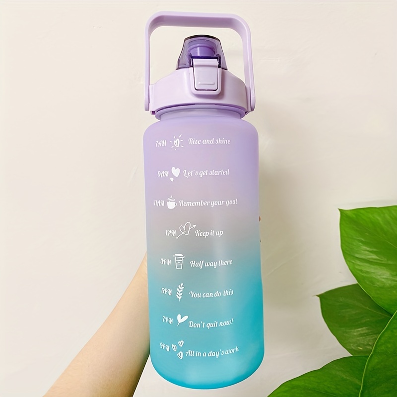 Stay Hydrated & Motivated With This Gradient Color Motivational Water Bottle  - Time Marker, Leakproof, Cute Stickers Included ! - Temu