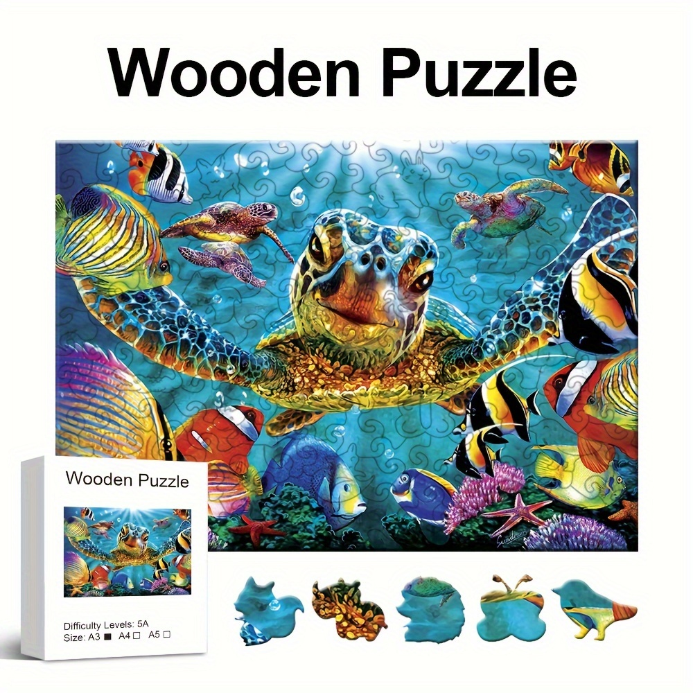 Puzzle bois tortue 3D personnalisé - Cadeau éducatif adulte enfant