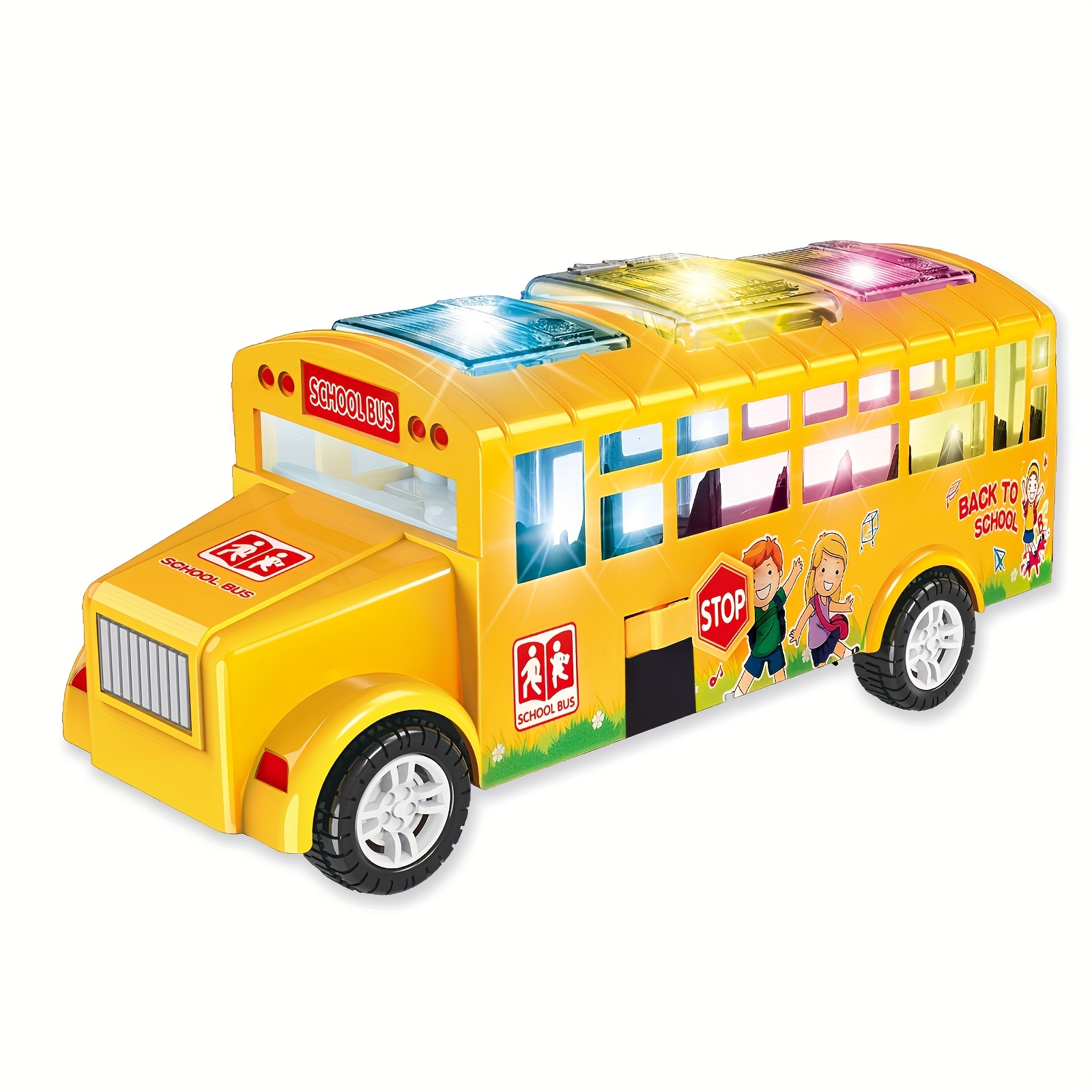 Modèle d'autobus scolaire Jouet Simulation De bus Jouet pour enfants Jouet  d'autobus Avec lumière et musique