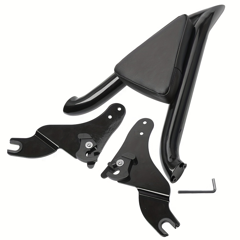 TEMU Motorcycle Black Detachable Rear Passenger Backrest Sissy Bar For - Adjustable Straps, , Durable , Compatible With 2009-2022 Models (cvo, Touring, Road, King, Electra, Glide, Ultra, )