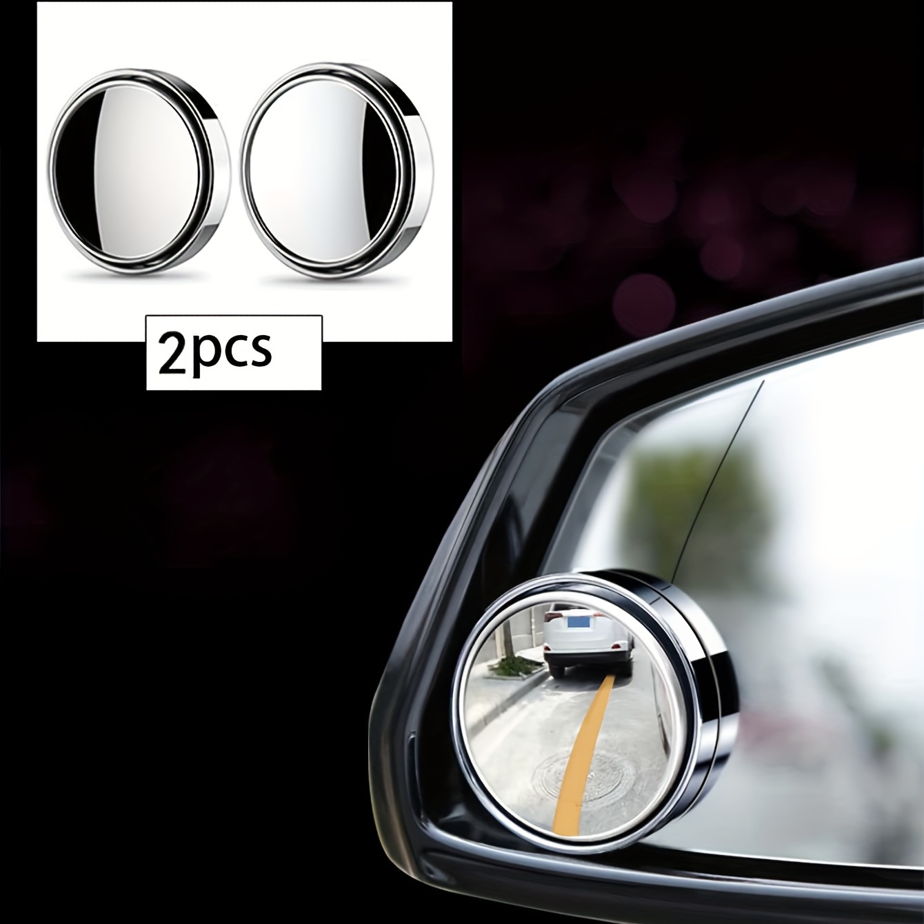 Auto-Rückspiegel Kleines rundes Spiegelglas 360 Grad verstellbarer  ultraklarer Rückspiegel Reflektierender Spiegel Blind Spot Mirror