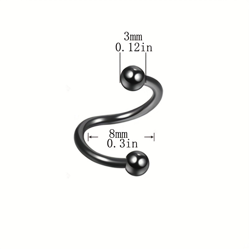 Stainless Steel Hip Hop Style S Shape Lip Ring