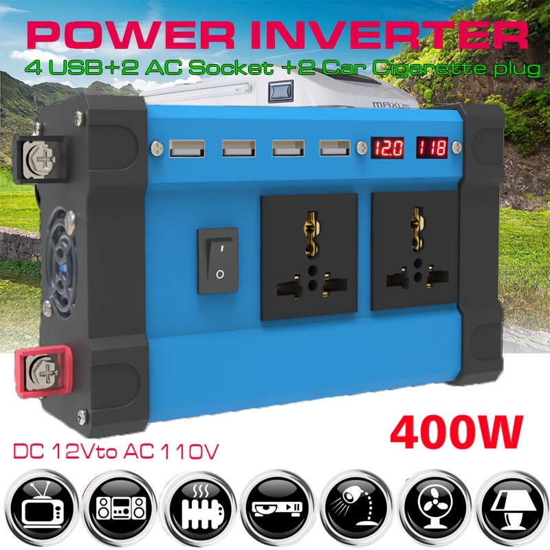 Power Inverter: 12v To Ac 110v With 2 Universal Sockets 4 - Temu Japan