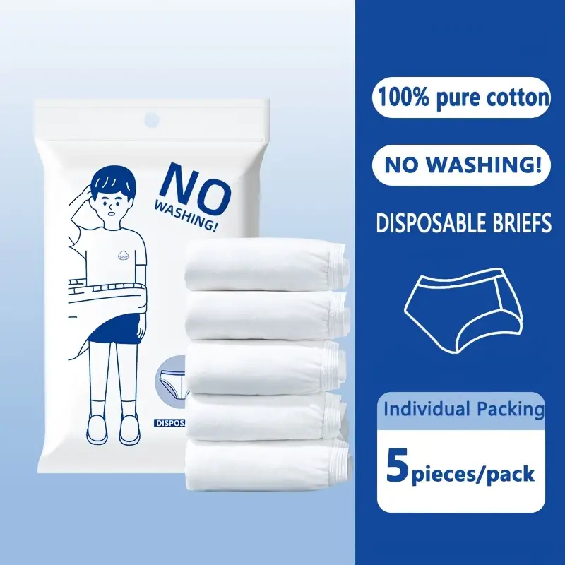 Men's Disposable Underwear Travel Underwear 100%Cotton Briefs