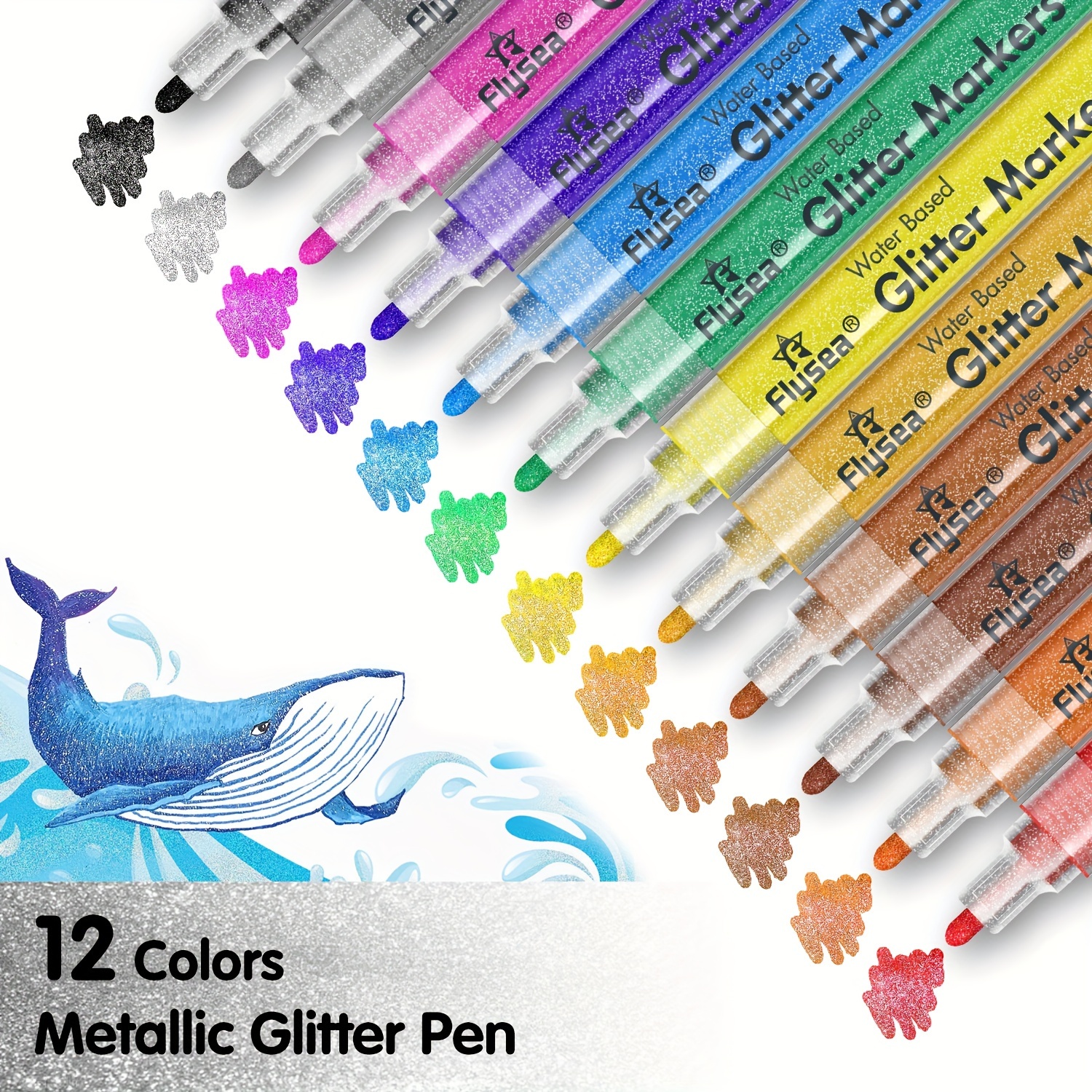 Glitter Paint Pens for Rock Painting, Scrapbook Journals, Photo Albums,  Card