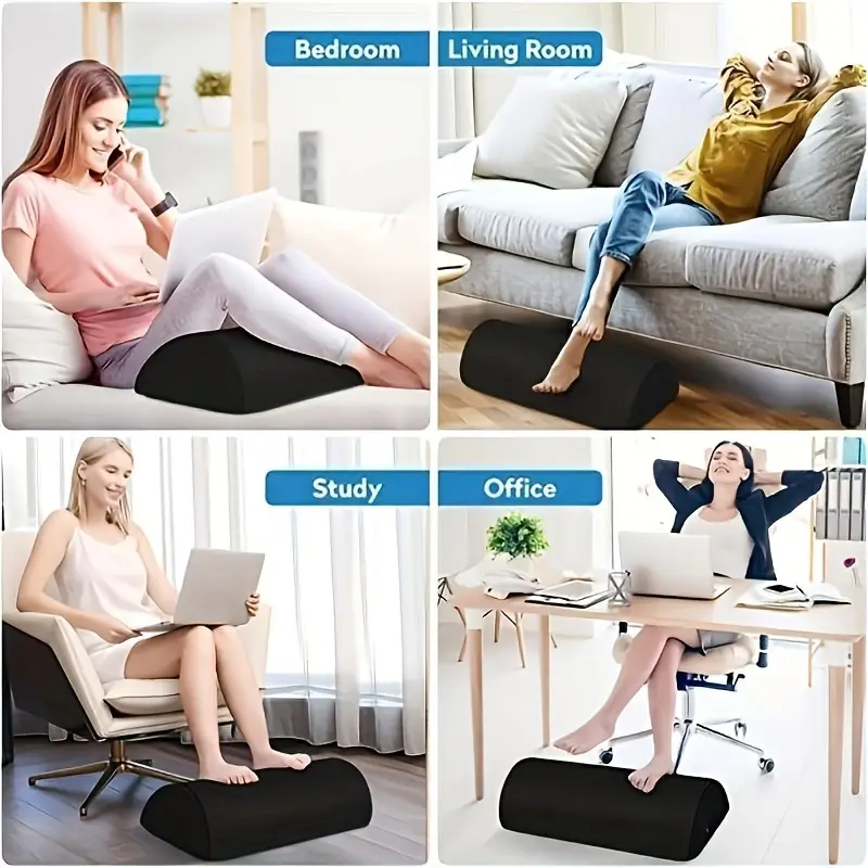 Memory Foam Foot Rest, Foot Support Pillow For Office Home, For Relieves  Back Lumbar Knee Pains Foot Stool Cushion Pillow, Washable Cover - Temu