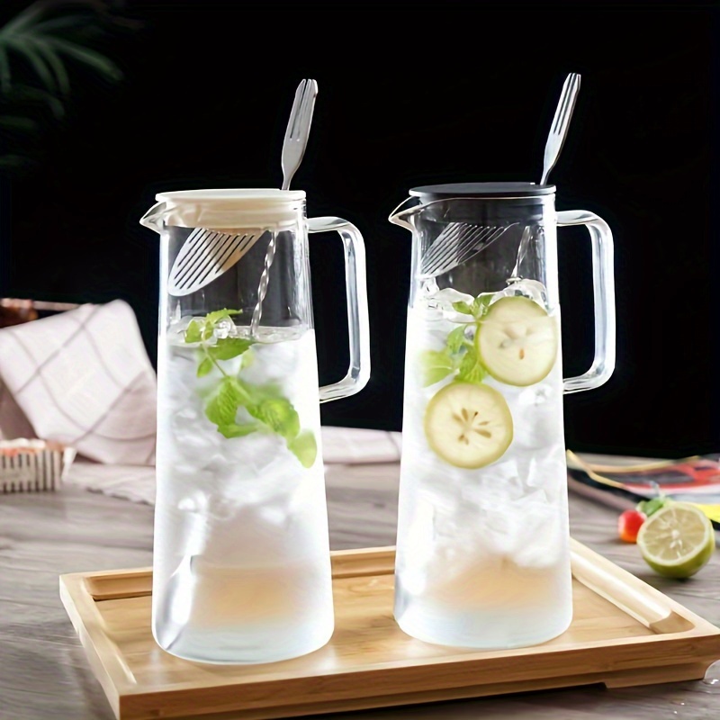 Glass Pitcher With 4 Cups Heavy Duty Ribbed Glass Water - Temu