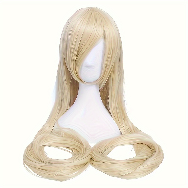 Long Blonde Wig Anime Cosplay Wigs Straight Beige Halloween Temu