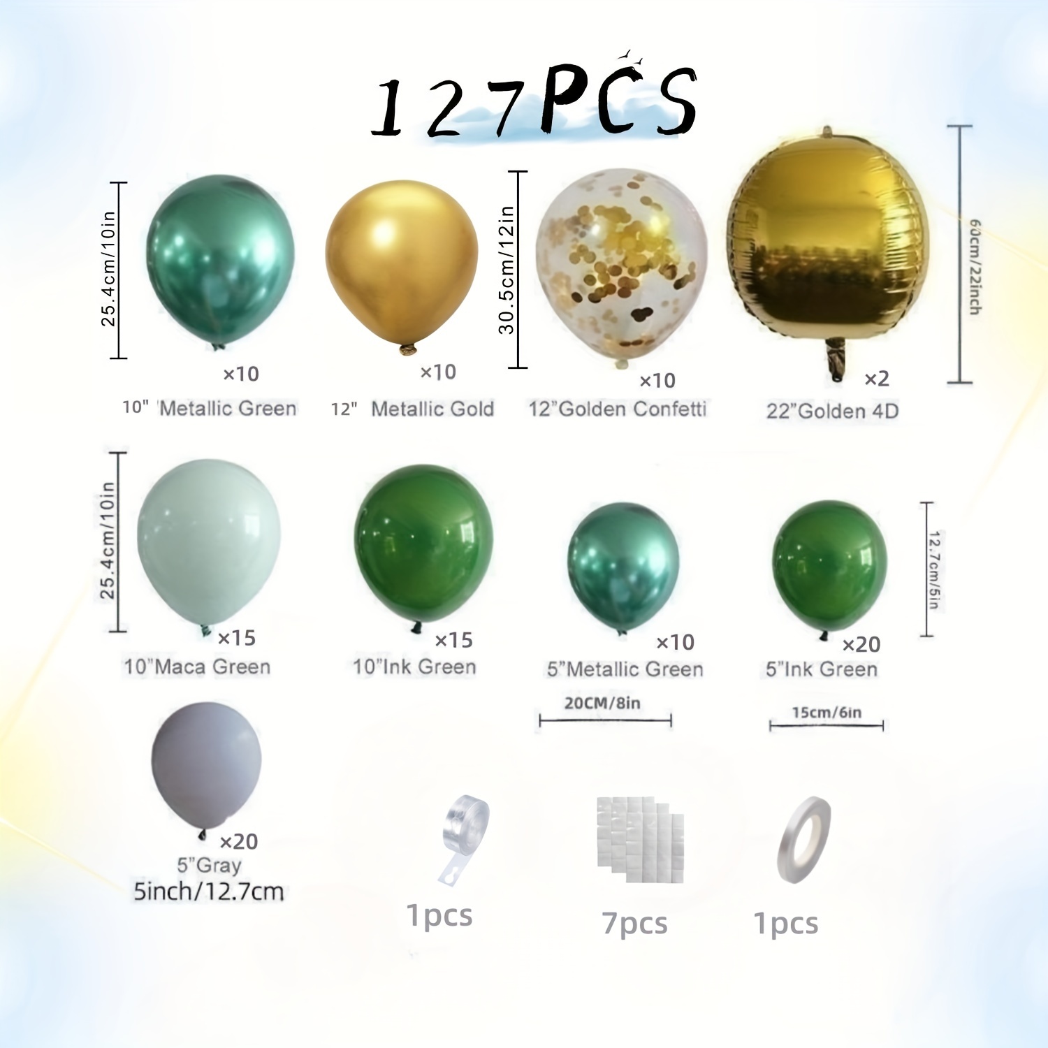 166pcs, Forêt Animale Ballon En Latex Vert Doré Ballon En Papier Coloré  Convient Pour Fête D